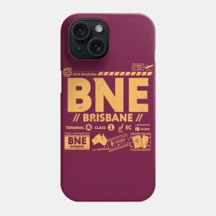 Vintage Brisbane BNE Airport Code Travel Day Retro Travel Tag Australia Phone Case