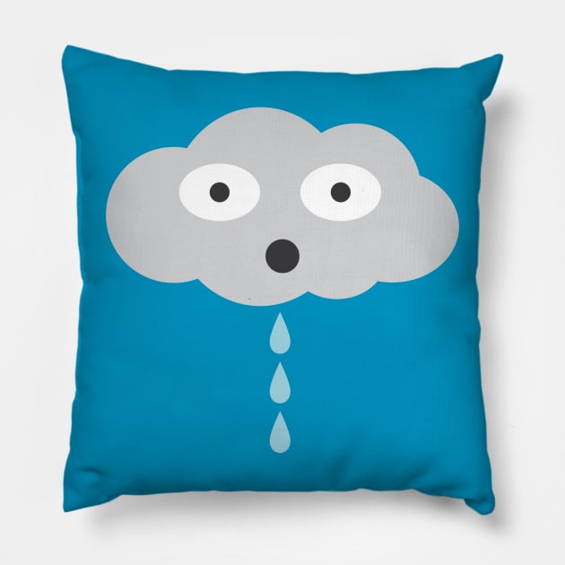 Surprised Rain Cloud Pillow by AlisonDennis