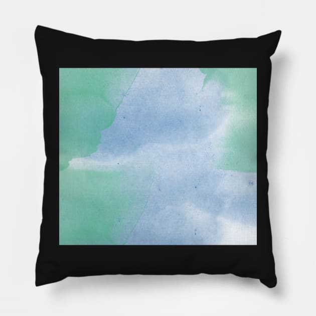 Blue Teal Watercolor Pillow by calliew1217