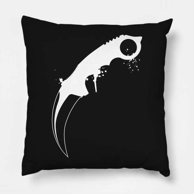 Karambit Knife CSGO Gaming Pillow by turbopower