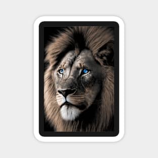 Lion with blue eyes Magnet