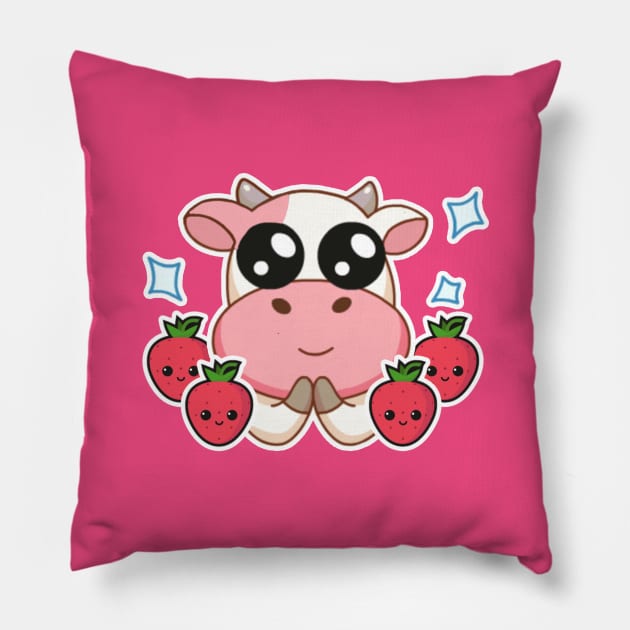 Strawberry cow Pillow by AsKartongs