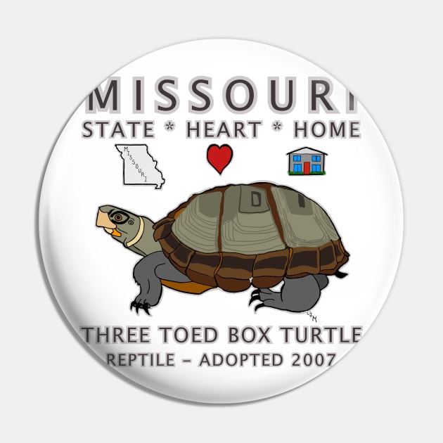 Missouri - Three Toed Box Turtle - State, Heart, Home - state symbols Pin by cfmacomber