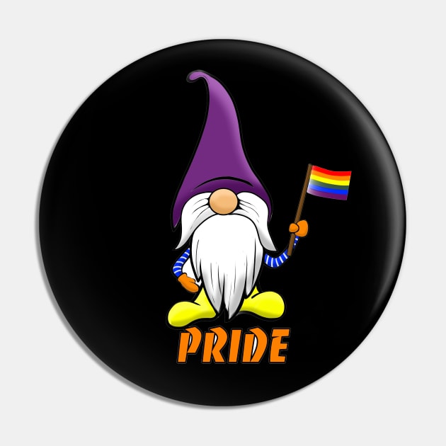 Pride Flag Gnome Pin by Art by Eric William.s