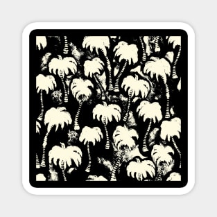 Black and White Aloha Palm Trees Magnet