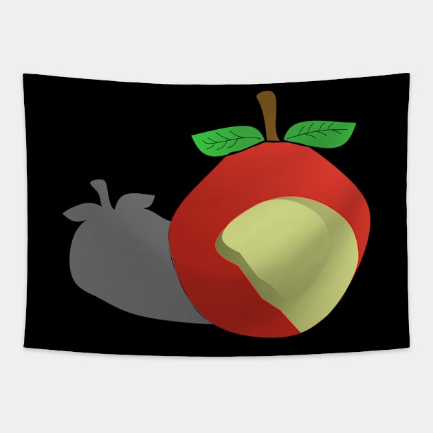 Illustration of an apple that has been bitten Tapestry by Jorgi125