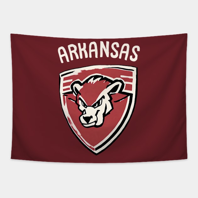 Vintage Arkansas Football Team Player Summer Camp Arkansas Spring Game Day Tapestry by DaysuCollege