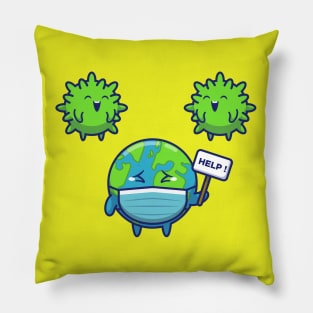 World Scare Corona Virus Cartoon (2) Pillow