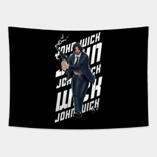 John Wick - colored - White Tapestry