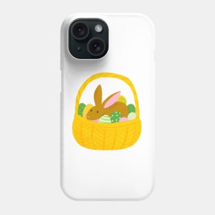 Easter Bunny in a basket of eggs Phone Case