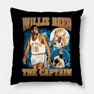 Willis Reed The Captain Basketball Legend Signature Vintage Retro 80s 90s Bootleg Rap Style Pillow