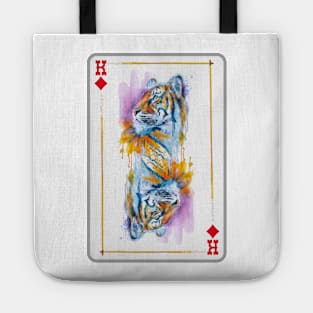 Tiger Head King of Diamonds Playing Card Tote