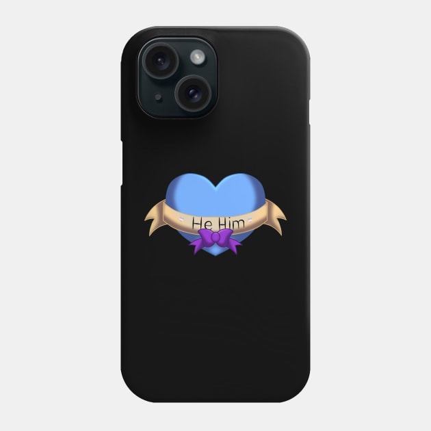 He him pronouns heart Phone Case by InfernalFae