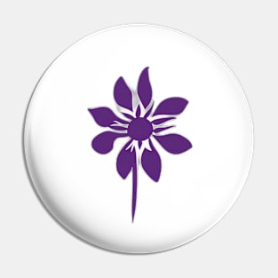 Elegant Purple Flower Graphic on Black Background No. 518 Pin