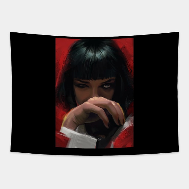 Mia Wallace Hand Tapestry by nabakumov