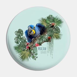 Low polygon illustration Amazon rain forest macaw bird. Pin