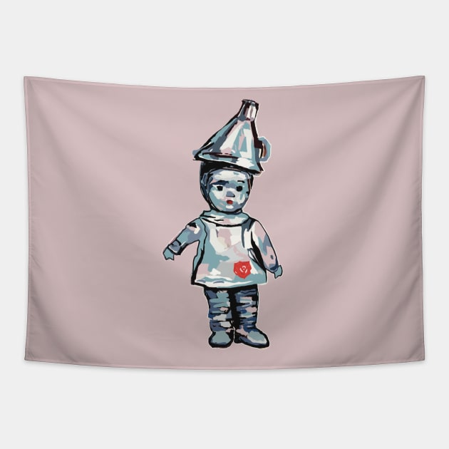 Cute little Tin Man from The Wizard of Oz Tapestry by Peaceful Pigments