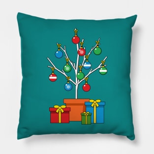 Minimal Christmas Tree with Presents Pillow