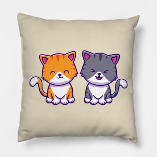 Cute Cat Couple Friend Pillow