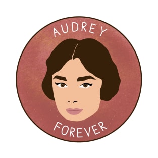 Audrey Forever - Audrey Hepburn Tribute Design, Textured Pink Background T-Shirt