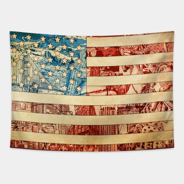 usa flag Tapestry by BekimART