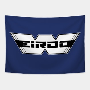 WEIRDO - Logo - White with black lettering - Navy Blue Tapestry