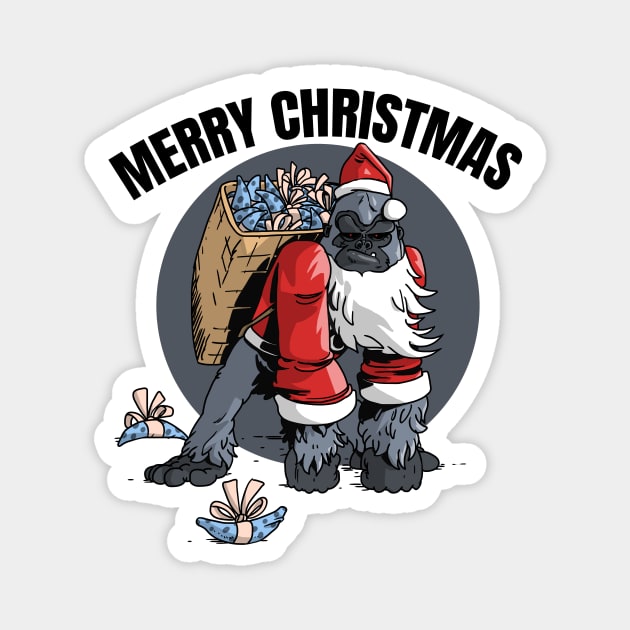 The Christmas gorilla Magnet by TomiAx