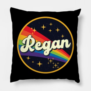 Regan // Rainbow In Space Vintage Style Pillow