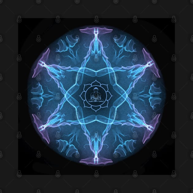 Blue flame mandala w. Buddha by CreaKat