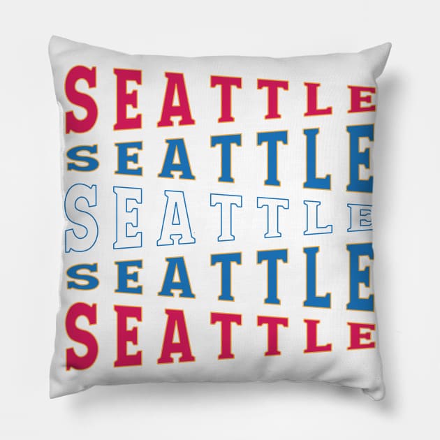 TEXT ART USA SEATTLE Pillow by LAVA-ROMA-NOVA