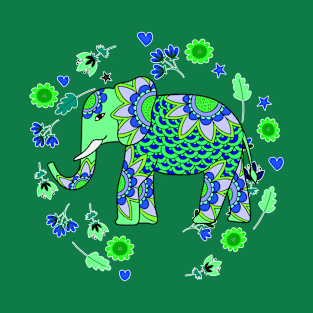 Mandala Elephant Flowers T-Shirt