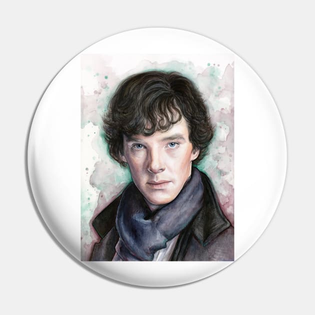 Sherlock Watercolor Pin by Olechka