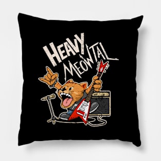 Heavy Meowtal Vintage Pillow