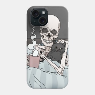 Happy place with my halloween cat Phone Case