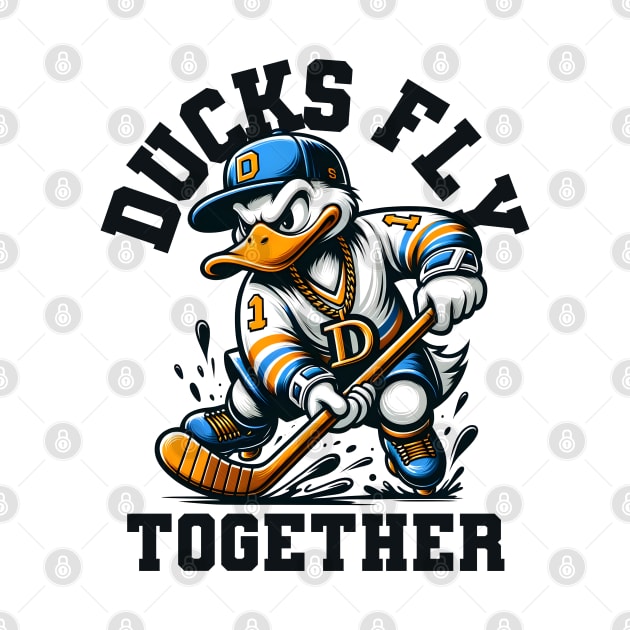 Ducks Fly Together Hockey by DrextorArtist