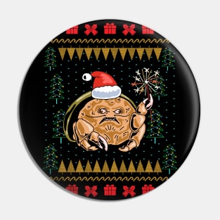 Sponge Crab Ugly Christmas Sweater Pin