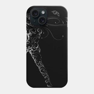 bird woman abstract art white version Phone Case