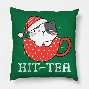 Christmas Cat Santa Kit Tea Pillow