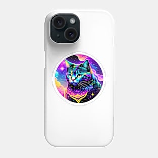 Kawaii Cat Cute Animals Colorful Galaxy Design Phone Case