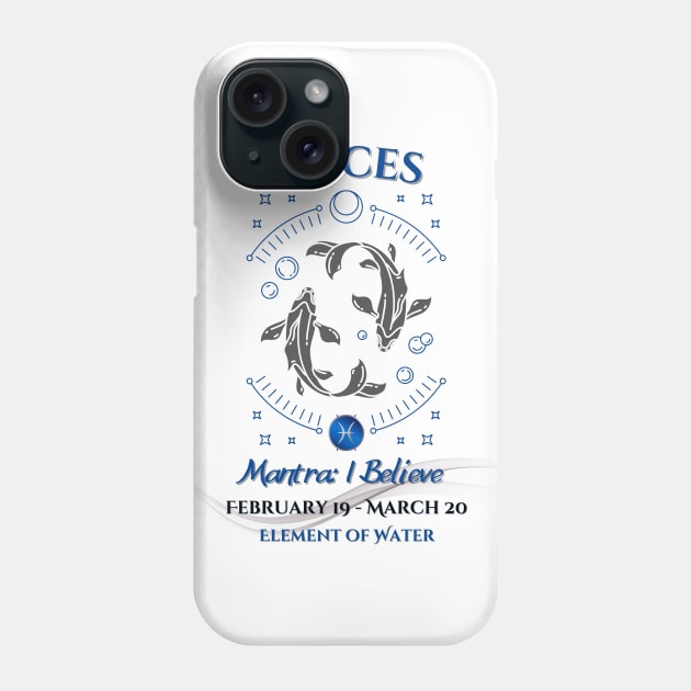 Zodiac Pisces Mantra Phone Case by Mazzlo Shop