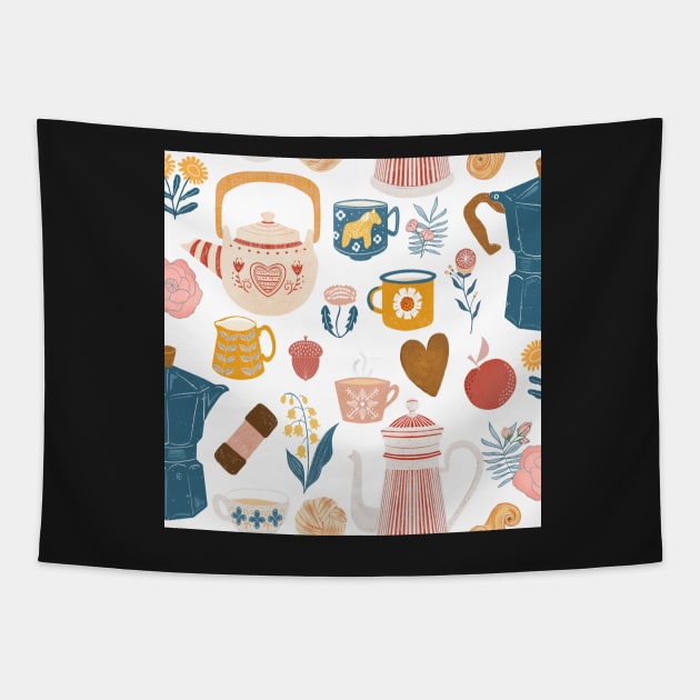 Swedish coffee Tapestry by Papergrape