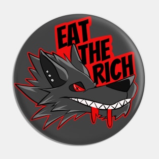 Red Punk Wolf Pin