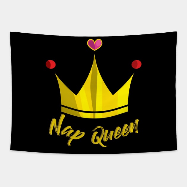 Nap Queen, girls and Women, Cute Funny Tapestry by wirefox