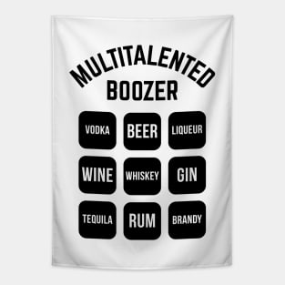 Multitalented Boozer (Drinking Alcohol / Black) Tapestry