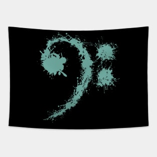 Bass Clef Blue Retro - Cool Funny Music Lovers Gift Tapestry