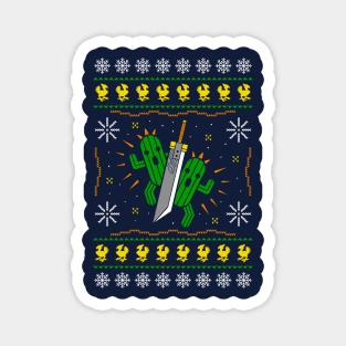 Fantasy Cactuar Ugly Christmas Sweater Magnet