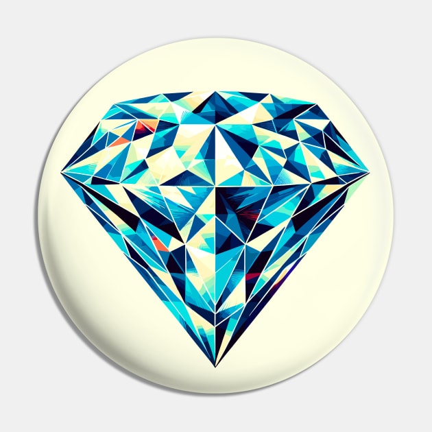 Geometric Brilliance: Vibrant Diamond Design Pin by AmandaOlsenDesigns