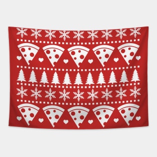 Pepperoni Pizza Ugly Christmas Jumper Pattern Tapestry