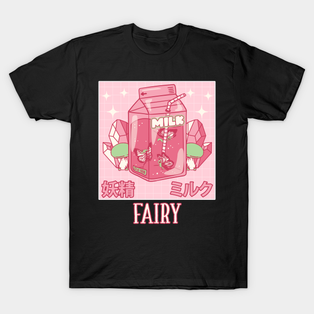 Fairycore Aesthetic Fairy Japanese Milk Carton - Fairycore - T-Shirt