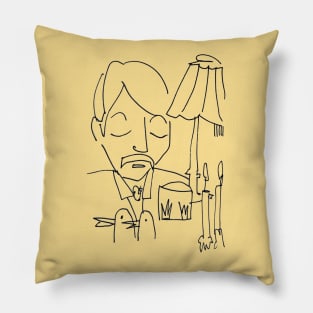 Candlelight Date with Moustache Guy Pillow